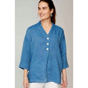 J. Jill Pure Jill Yarn-Dyed Linen Button-Front Tunic